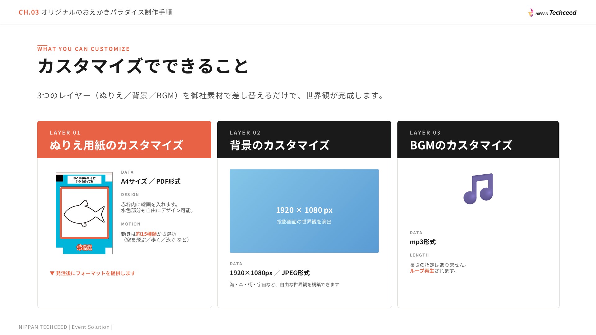 ぬりえ・背景・BGMの3レイヤーカスタマイズ